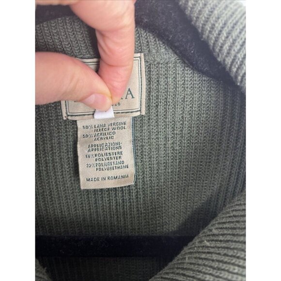 Beretta Wool-Blend Hunting Sweater w/ Leather-Look Shoulder Patches Mens Size L - Picture 3 of 13